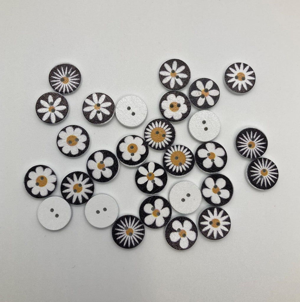 Big Bad Wool Buttons Daisy (white) 5/8" Big Bad Wool Buttons