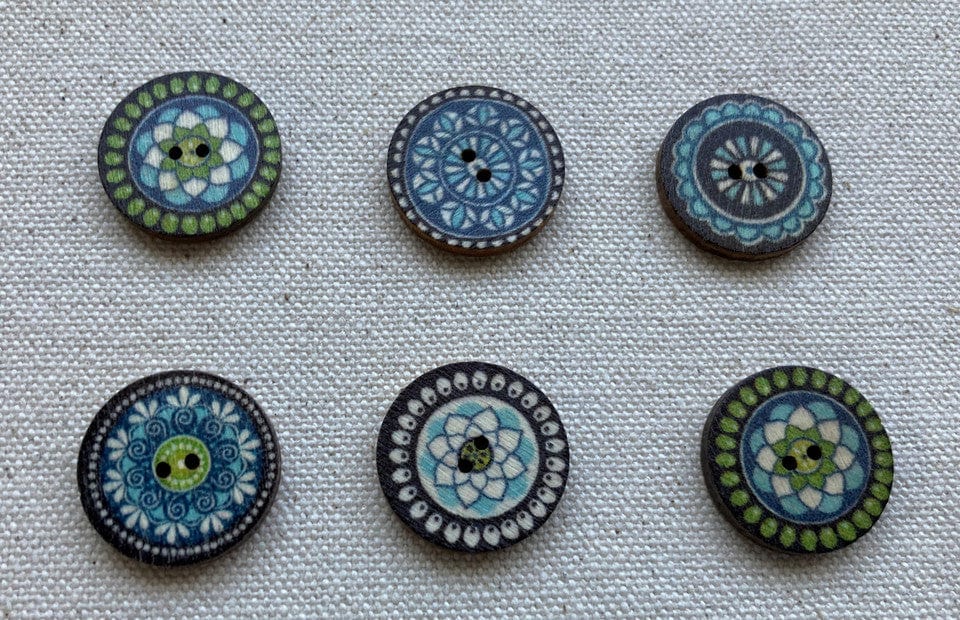 Big Bad Wool Buttons Indigo 3/4" Big Bad Wool Buttons
