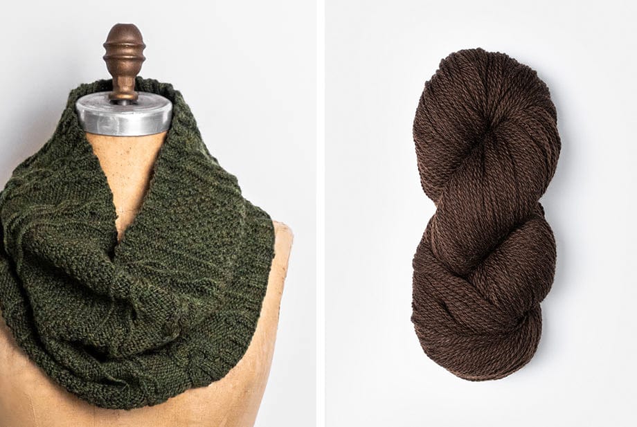 Blue Sky Fibers Kit Dark Chocolate The Royal Oak Cowl Kit
