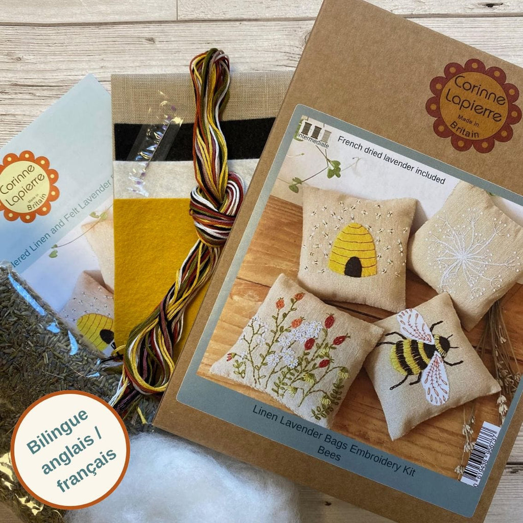 Corinne Lapierre Kit Bee Linen Lavender Bags