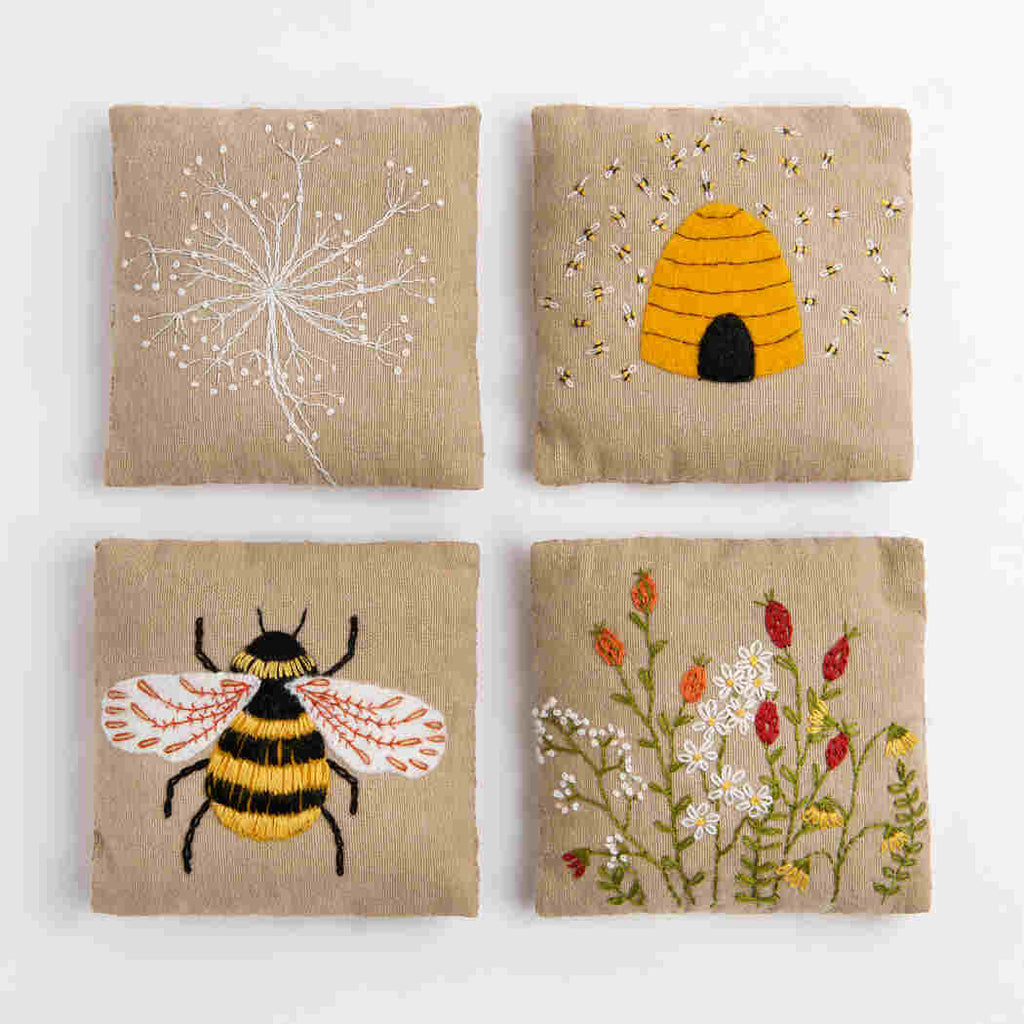 Corinne Lapierre Kit Bee Linen Lavender Bags