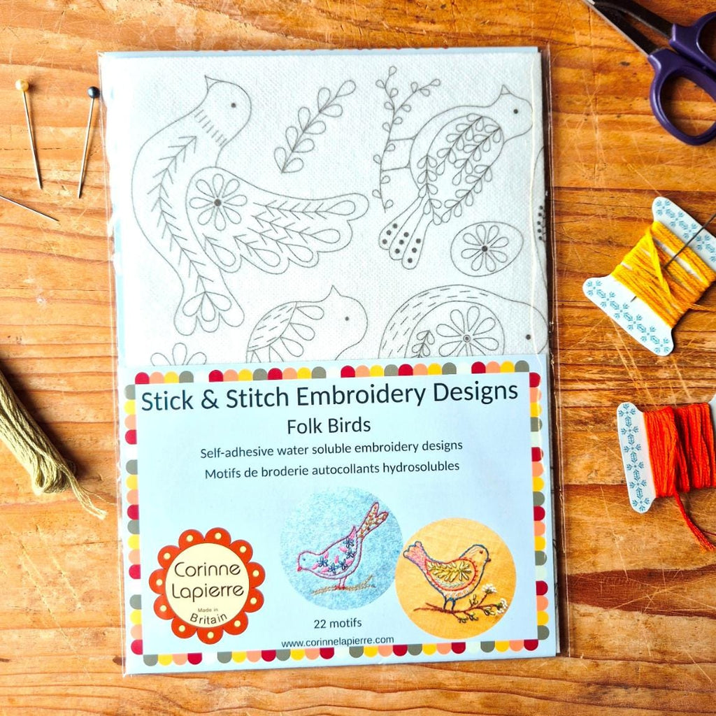 Corinne Lapierre Kit Folk Bird Stick & Stitch Embroidery