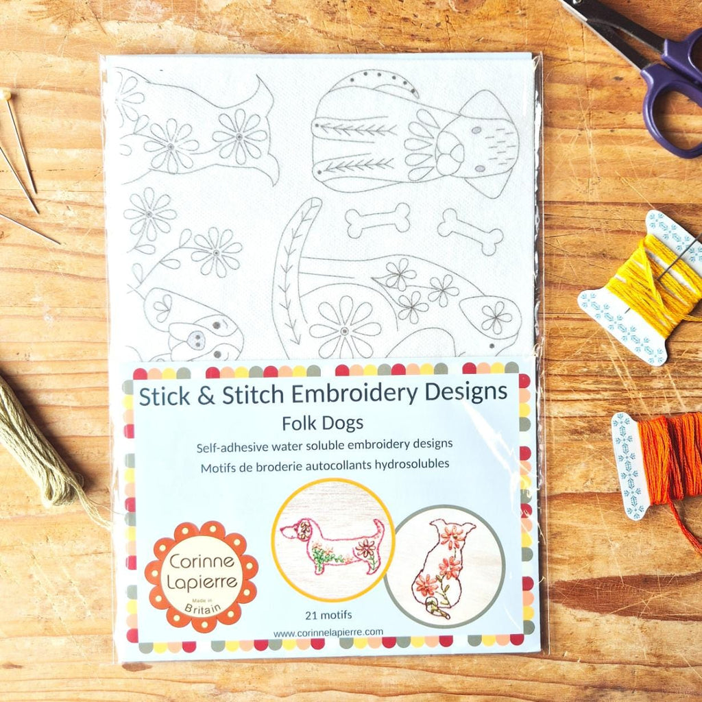 Corinne Lapierre Kit Folk Dog Stick & Stitch Embroidery