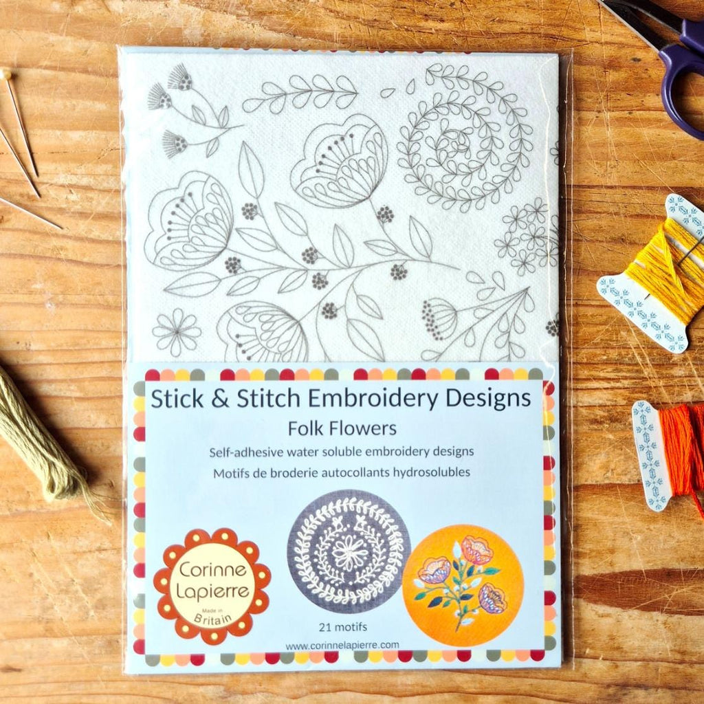 Corinne Lapierre Kit Folk Flower Stick & Stitch Embroidery