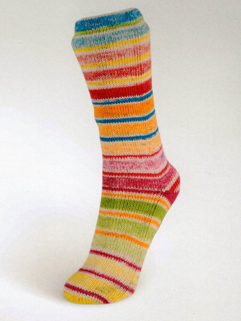 Laines du Nord Yarn #16 - aqua. pink. orange. green Summer Sock