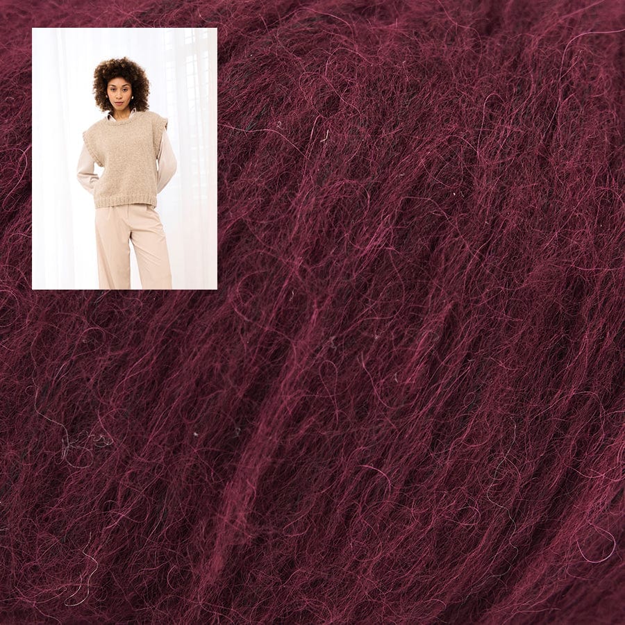 MODE at Rowan Kit 020 Cranberry / Size 1 or 2 to fit 28"-30/32"-34"" BURY Slipover (Vest) Kit