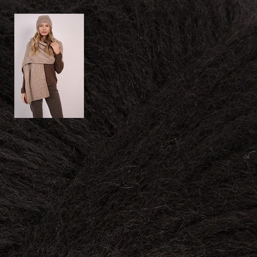 MODE at Rowan Kit 010 Black Heather Hat & Wrap Yarn Kit