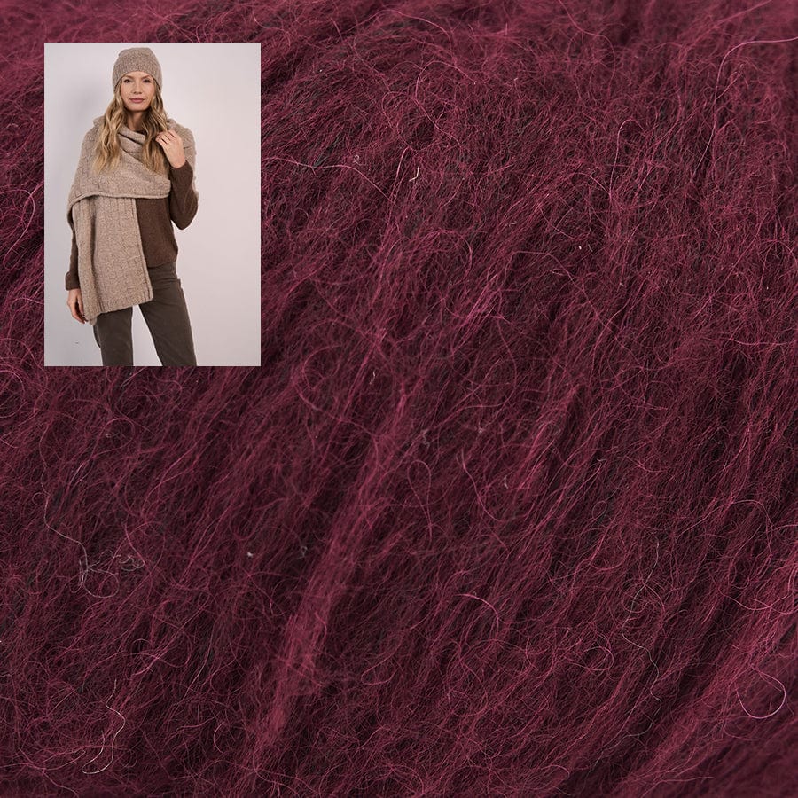 MODE at Rowan Kit 020 Cranberry Heather Hat & Wrap Yarn Kit