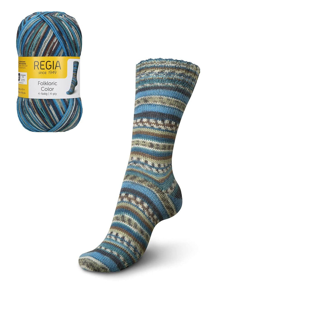 Regia Regia 3084 Sky-Anthra Regia Folkloric ~ 4 ply