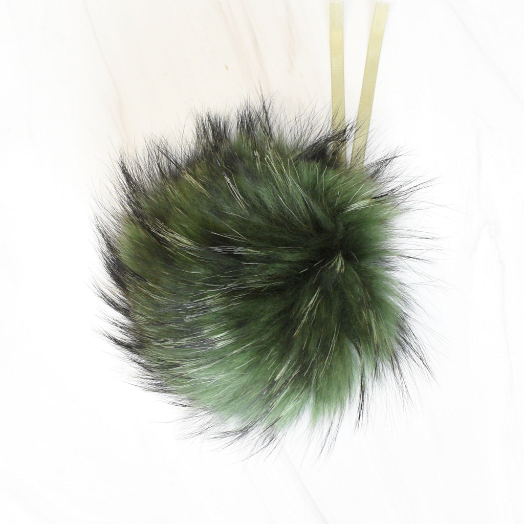 Schildkraut Fur Co. Tools & Gifts Dyed Camo on White Finn Raccoon Fur Pompoms by Schildkraut