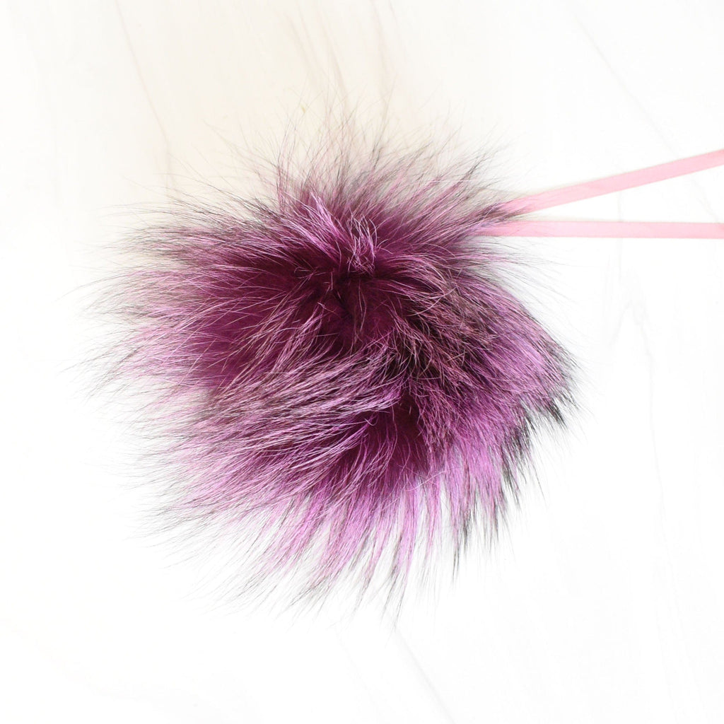 Schildkraut Fur Co. Tools & Gifts Dyed Violet Silver Fox Fur Pompoms by Schildkraut