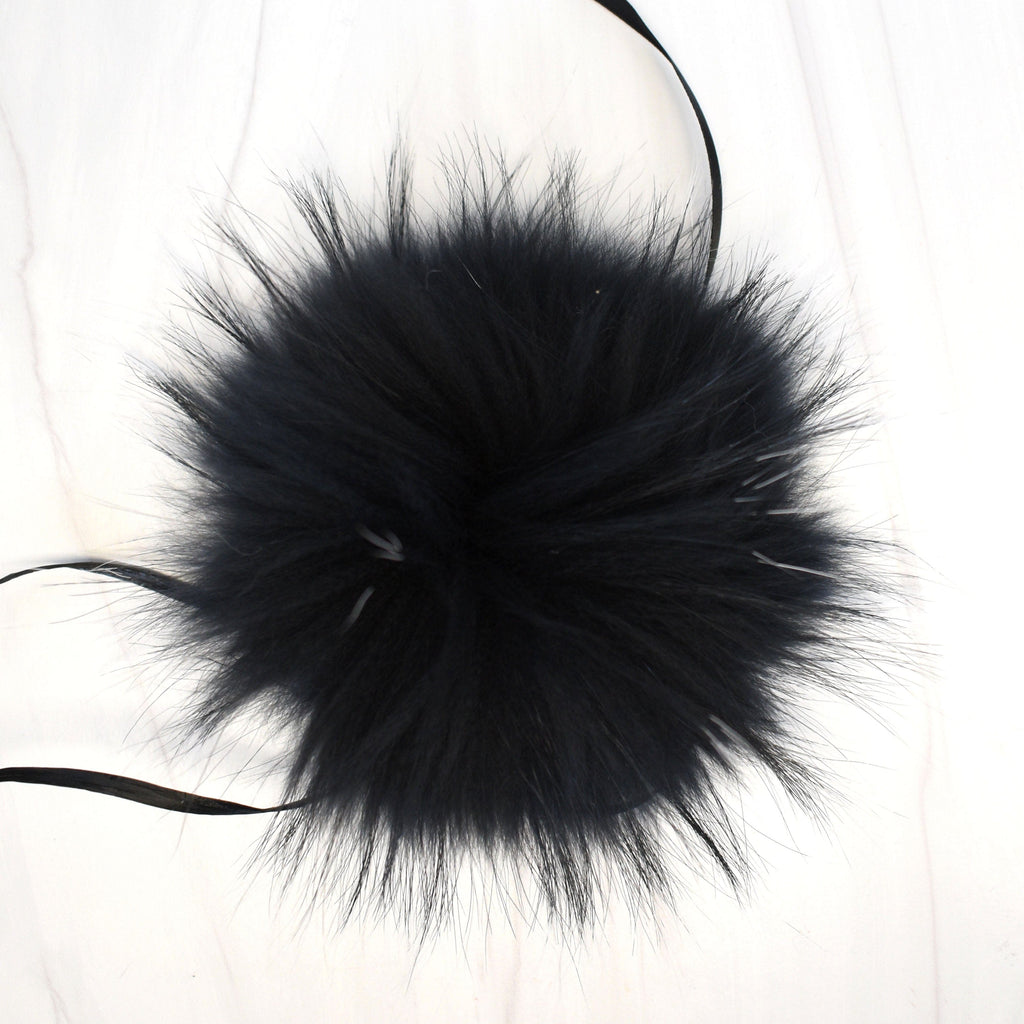 Schildkraut Fur Co. Tools & Gifts Dyed Black Gold Finn Raccoon Fur Pompoms by Schildkraut