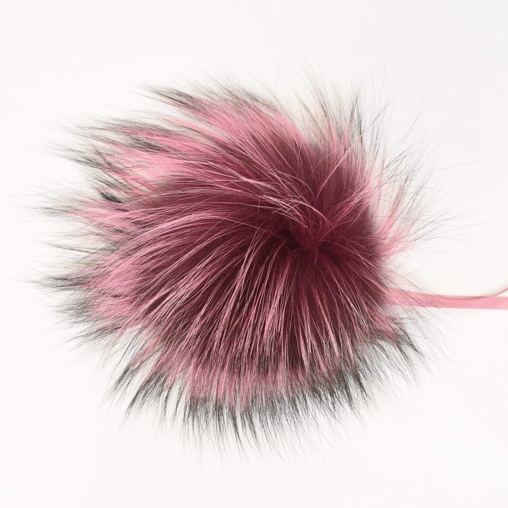 Schildkraut Fur Co. Tools & Gifts Dyed Boysenberry Silver Fox Fur Pompoms by Schildkraut