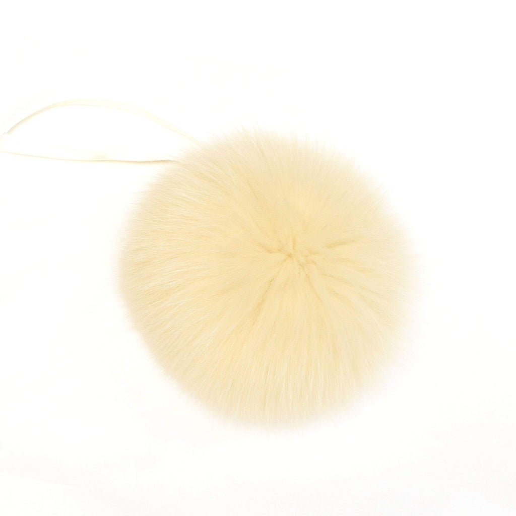 Schildkraut Fur Co. Tools & Gifts Dyed Cream Fox Fur Pompoms by Schildkraut