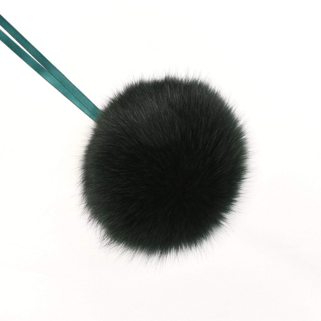 Schildkraut Fur Co. Tools & Gifts Dyed Hunter Green Fox Fur Pompoms by Schildkraut