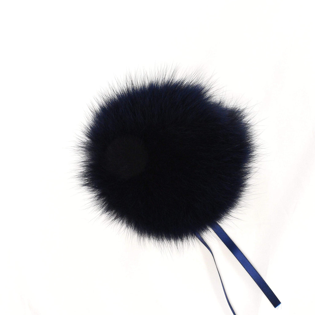 Schildkraut Fur Co. Tools & Gifts Dyed Navy Fox Fur Pompoms by Schildkraut