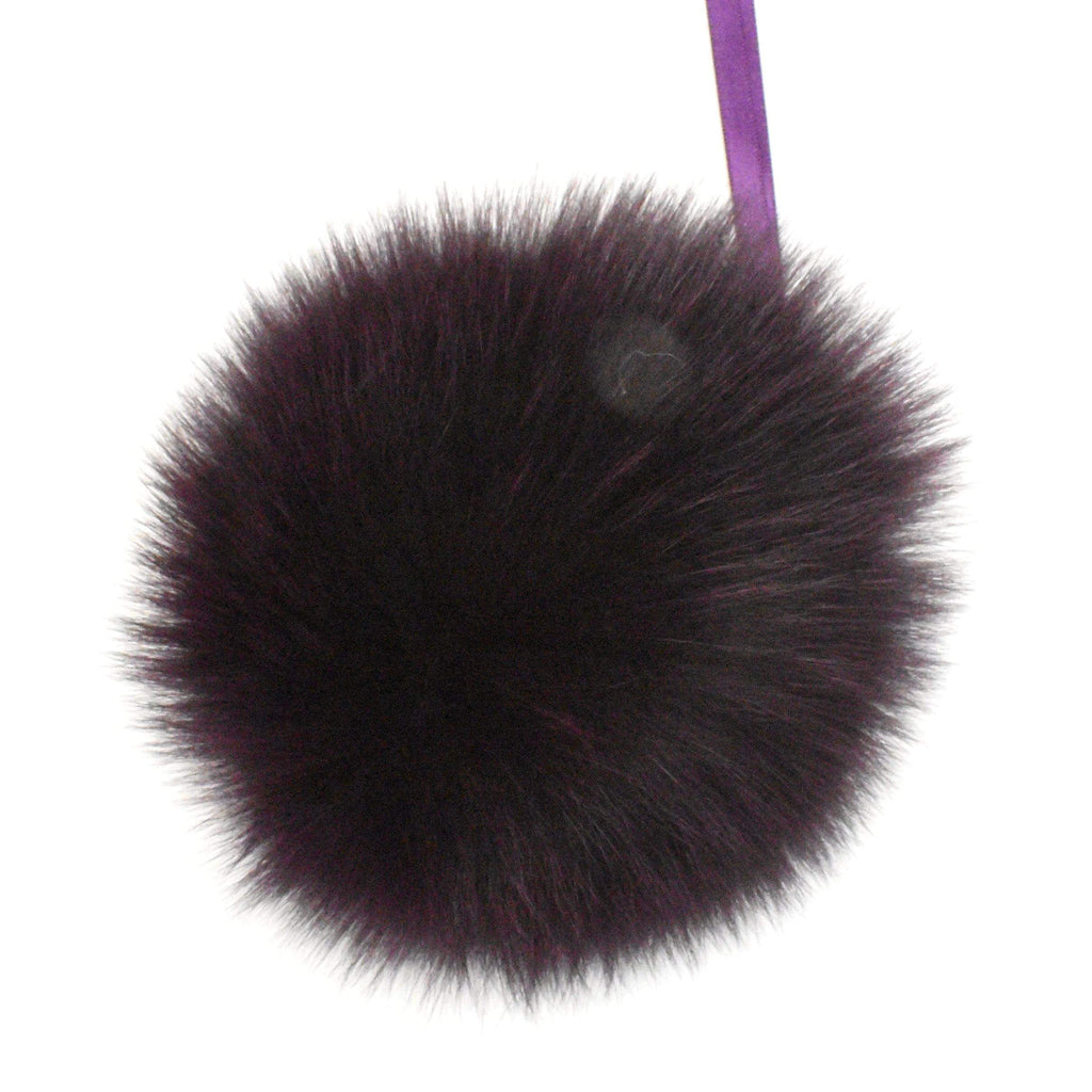 Schildkraut Fur Co. Tools & Gifts Dyed Plum Fox Fur Pompoms by Schildkraut