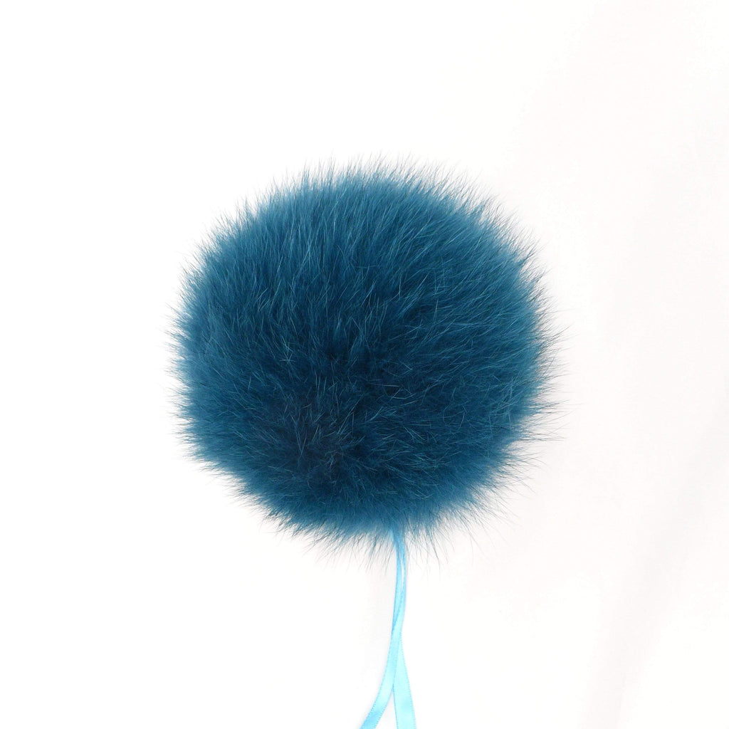 Schildkraut Fur Co. Tools & Gifts Dyed Teal Fox Fur Pompoms by Schildkraut