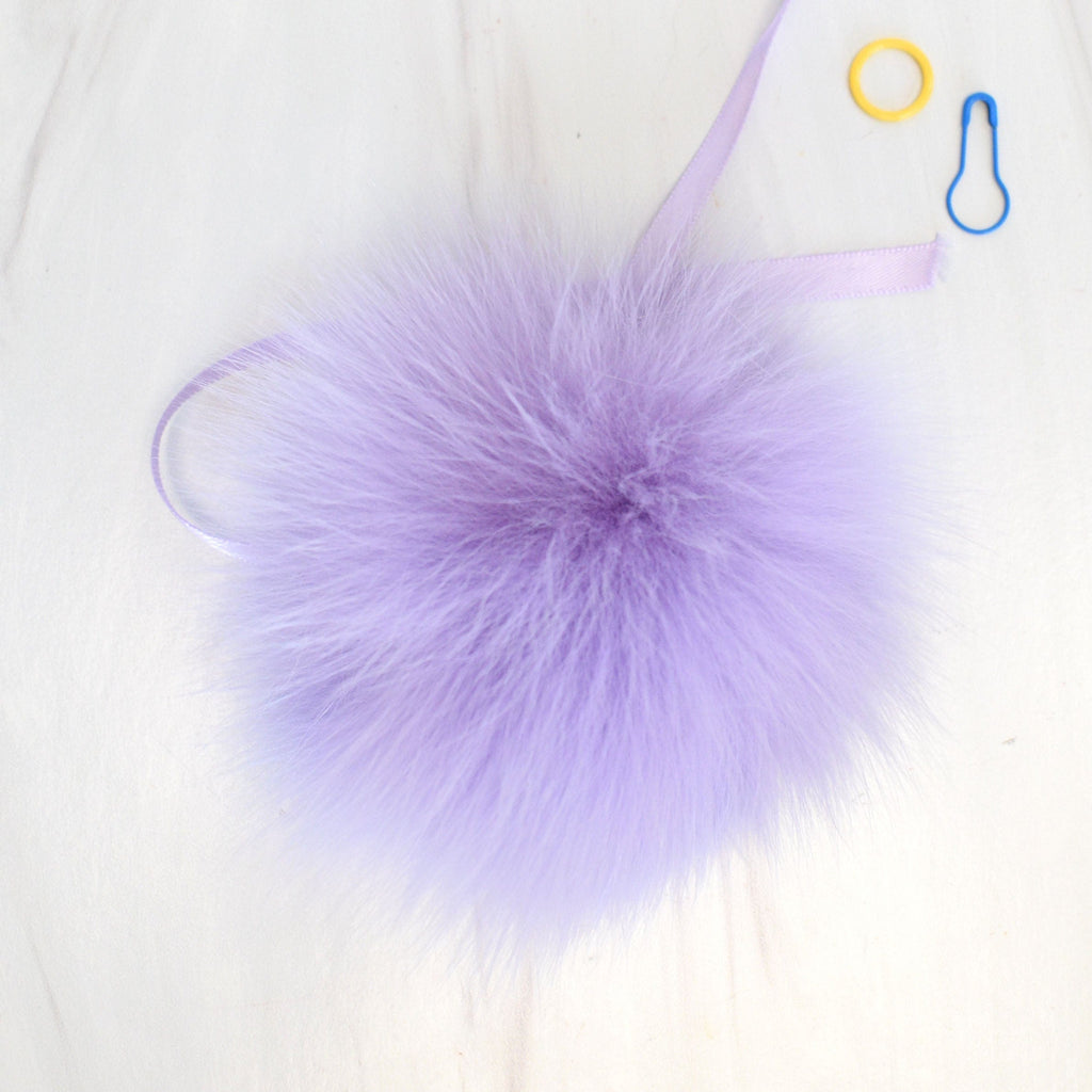 Schildkraut Fur Co. Tools & Gifts Small Dyed Lavender Fox Fur Pompoms by Schildkraut
