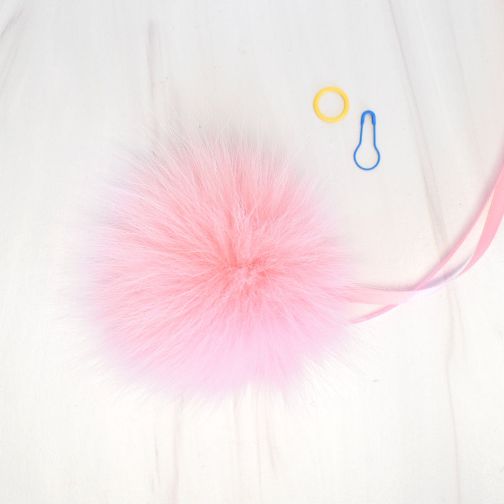 Schildkraut Fur Co. Tools & Gifts Small Dyed Pink Fox Fur Pompoms by Schildkraut