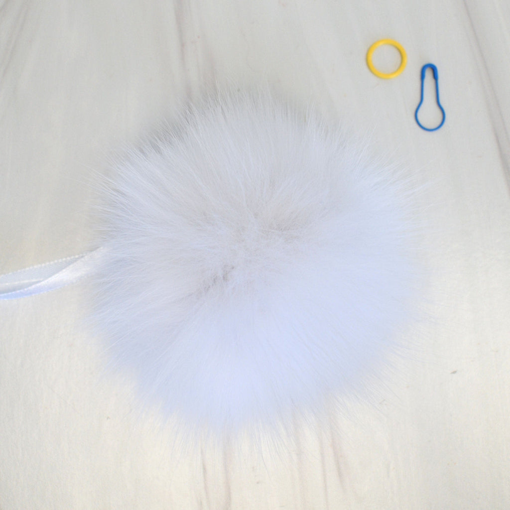 Schildkraut Fur Co. Tools & Gifts Small White Fox Fur Pompoms by Schildkraut