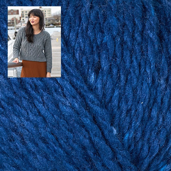 Berroco Kit 111124 Navy / Size 1: Finished Bust 38.5" Arbus Cabled Pullover Sweater Kit (finished bust sizing 38.5"-57.5)