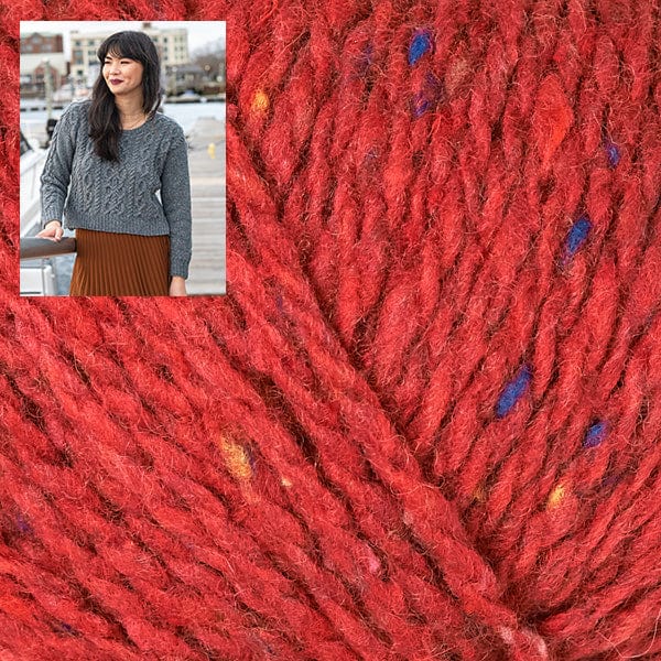 Berroco Kit 111150 Ruby / Size 1: Finished Bust 38.5" Arbus Cabled Pullover Sweater Kit (finished bust sizing 38.5"-57.5)