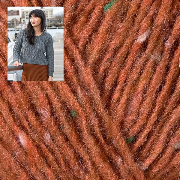 Berroco Kit 111162 Spice / Size 7: Finished Bust 61.5" Arbus Cabled Pullover Sweater Kit (finished bust sizing 61.5" - 69.5")