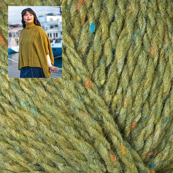 Berroco Kit 111133 Olive / Size 1: Finished width 36.75" Burwell Cabled Poncho Kit