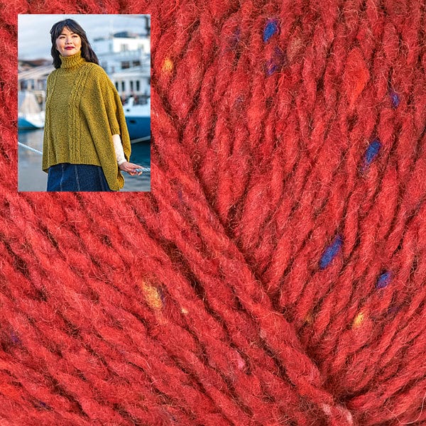 Berroco Kit 111150 Ruby / Size 1: Finished width 36.75" Burwell Cabled Poncho Kit