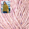 Berroco Kit 11119 Pink Lemonade / Size 1: Finished width 36.75" Burwell Cabled Poncho Kit