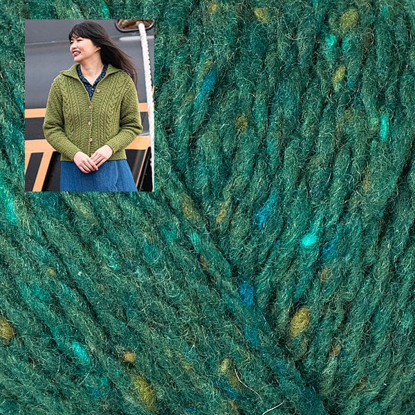 Berroco Kit 111117 Pine / Size 1: Finished bust 38" Graves Cabled Cardigan Kit (Finished Bust 38" - 54")