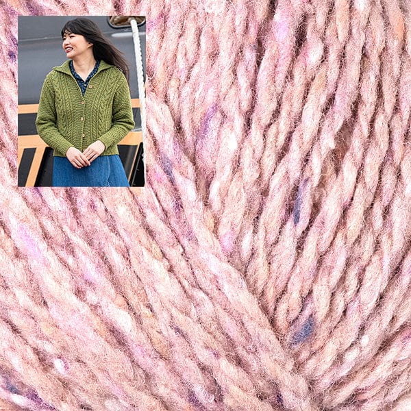 Berroco Kit 11119 Pink Lemonade / Size 1: Finished bust 38" Graves Cabled Cardigan Kit (Finished Bust 38" - 54")