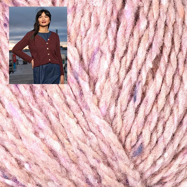 Berroco Kit 11119 Pink Lemonade / Size 6: Finished Bust 54.5" Shawl Lace Cardigan Kit (Finished Bust 54.5" - 66.5")