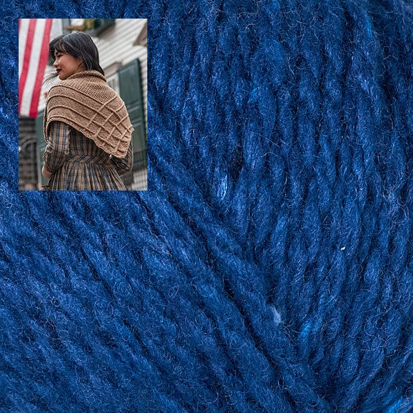 Berroco Kit 111124 Navy The Parsons Cabled Shawl Kit