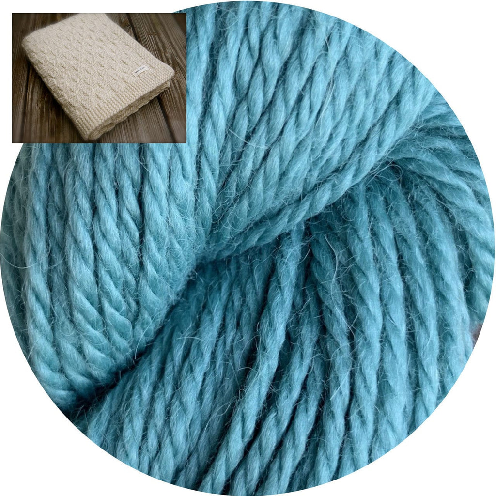 Big Bad Wool Kit Faded Teal Basketweave Blanket Kit