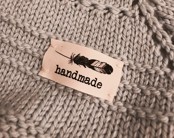 Big Bad Wool Notions Handmade Feather label