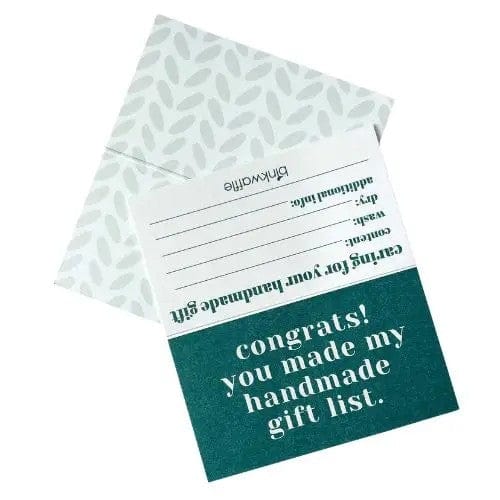 Binkwaffle Notions Care Card Set – “Congrats! You Made My Handmade Gift List.”