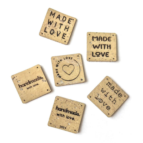 Binkwaffle Notions Cork Sew-In Labels – Made with Love