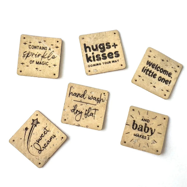 Binkwaffle Notions Cork Sew-In Labels – Welcome New baby