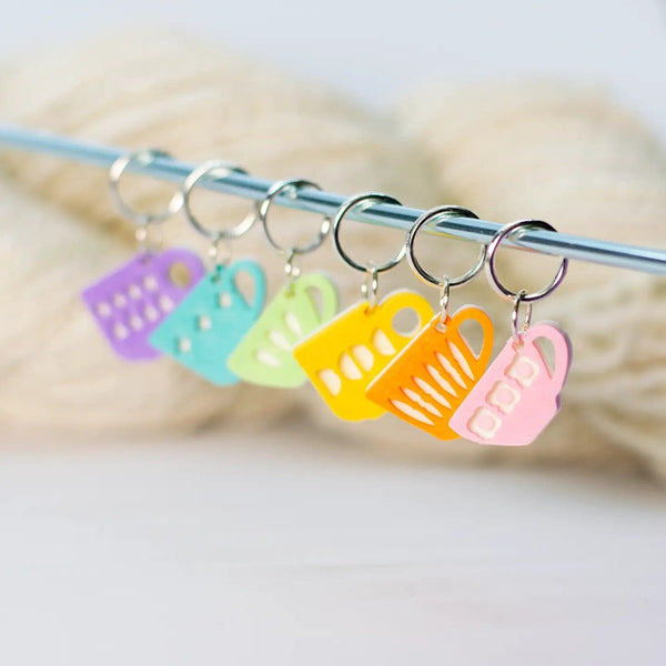 Blue Bird Makery Tools & Gifts Mid-Century Tea Cup Stitch Markers – Pastel Collection