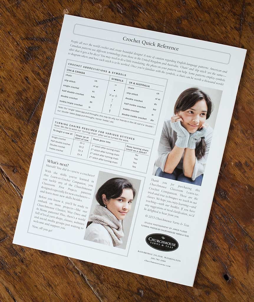 Churchmouse Yarns Patterns Learn to Crochet Classroom by Churchmouse