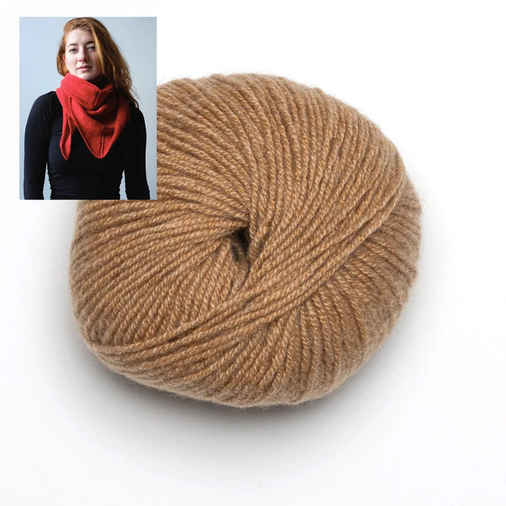 Clinton Hill Cashmere Kit Cognac Putnam Triangle Yarn Kit