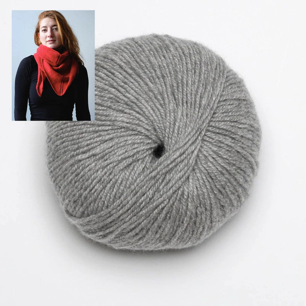 Clinton Hill Cashmere Kit French Grey Putnam Triangle Yarn Kit