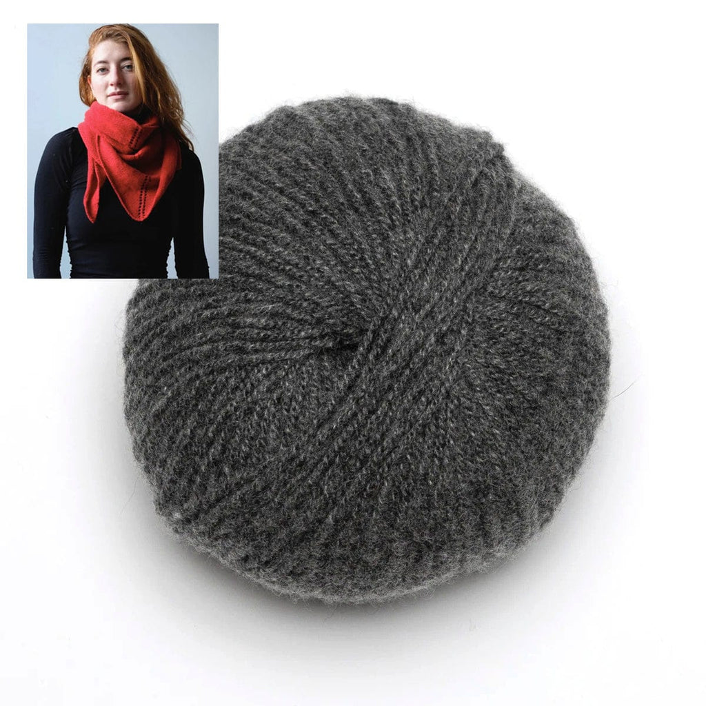 Clinton Hill Cashmere Kit Graphite Putnam Triangle Yarn Kit