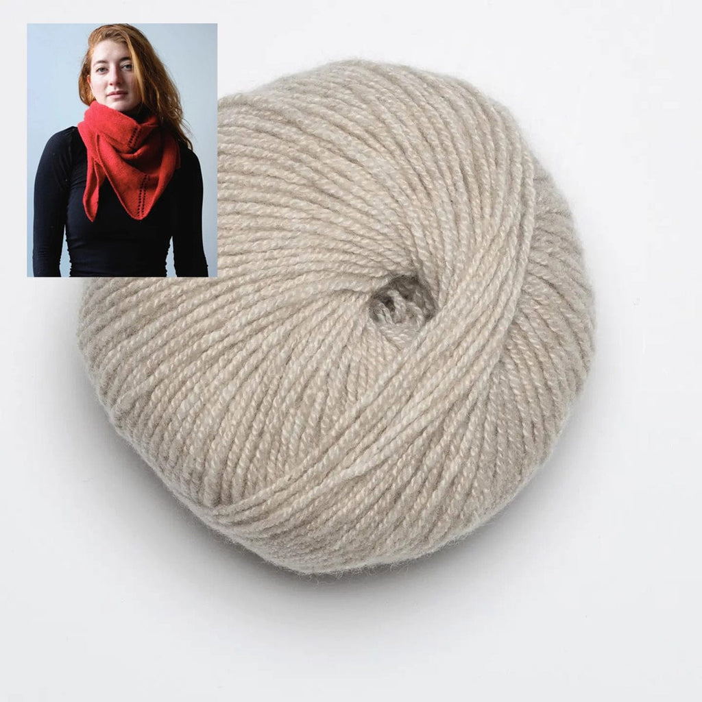 Clinton Hill Cashmere Kit Light Sand Putnam Triangle Yarn Kit
