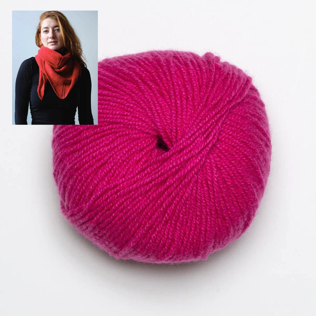 Clinton Hill Cashmere Kit Passion Pink Putnam Triangle Yarn Kit