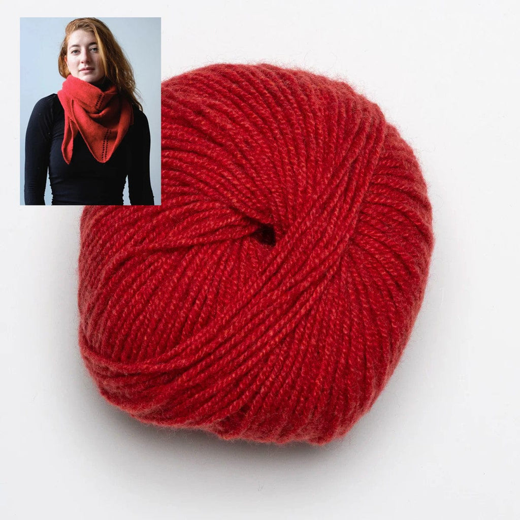 Clinton Hill Cashmere Kit Scarlet Putnam Triangle Yarn Kit