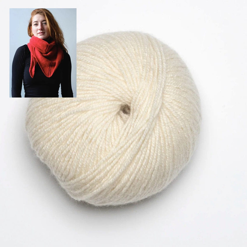 Clinton Hill Cashmere Kit Winter White Putnam Triangle Yarn Kit