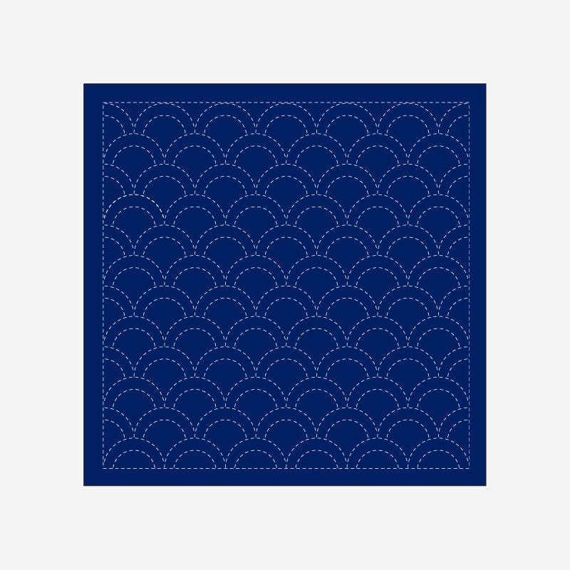 Daruma Needles 1201 Navy Wave Crest Sashiko Sampler